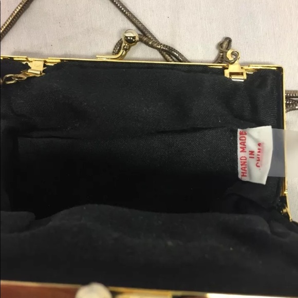 Carla Marchi black Beaded Clam Shaped Clutch Purse - Picture 3 of 3